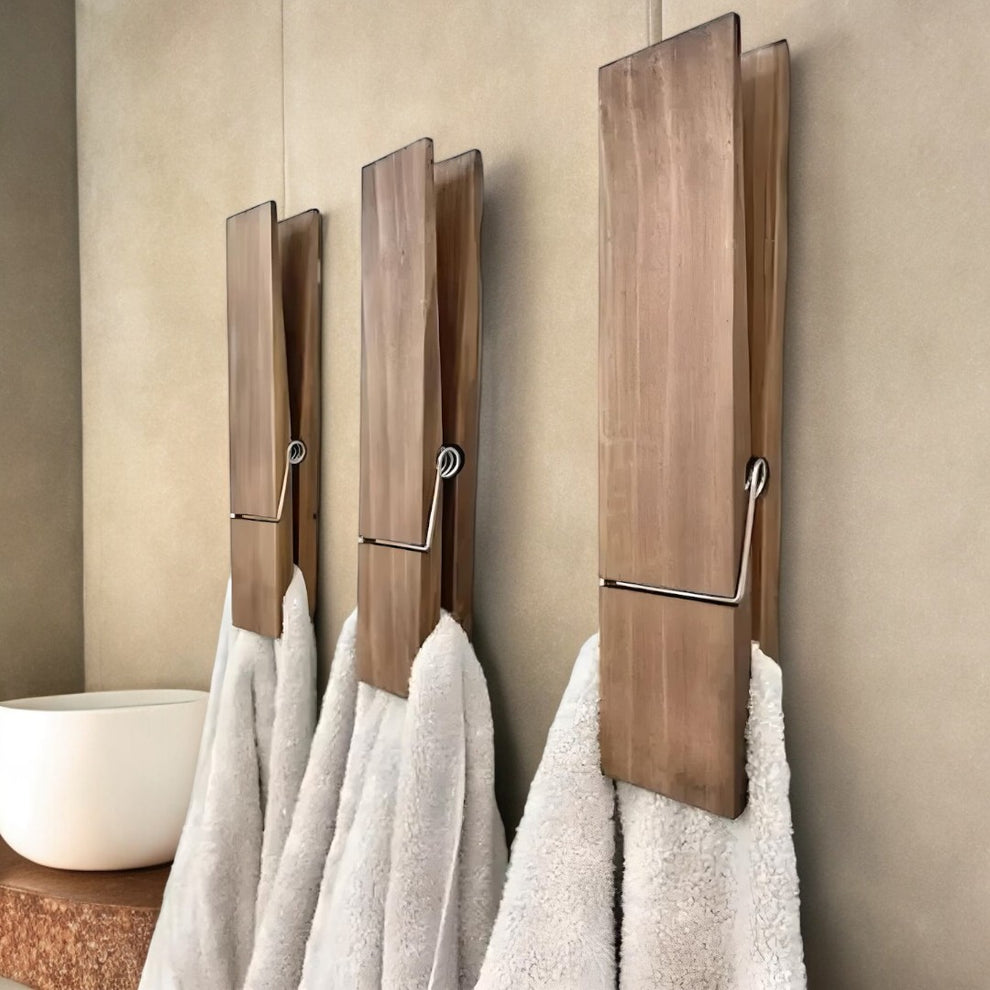 Natura Wooden Towel Holder - Multi-Purpose Bathroom & Kitchen