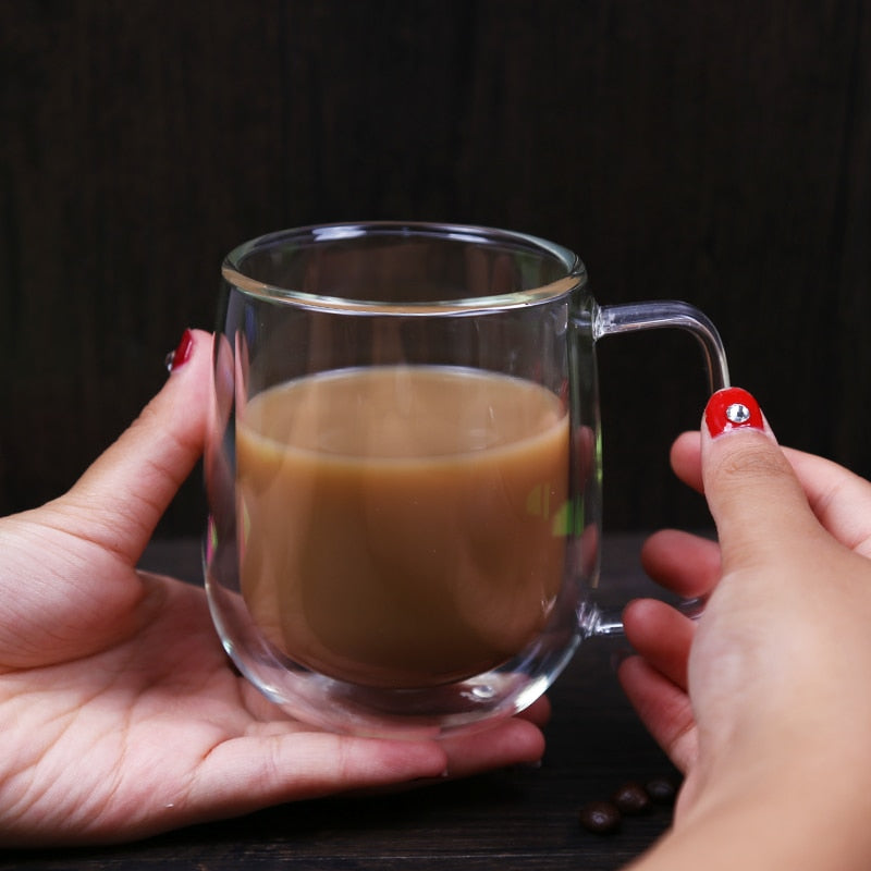 Galant Double Wall Glass Coffee Cup - 300ml Borosilicate