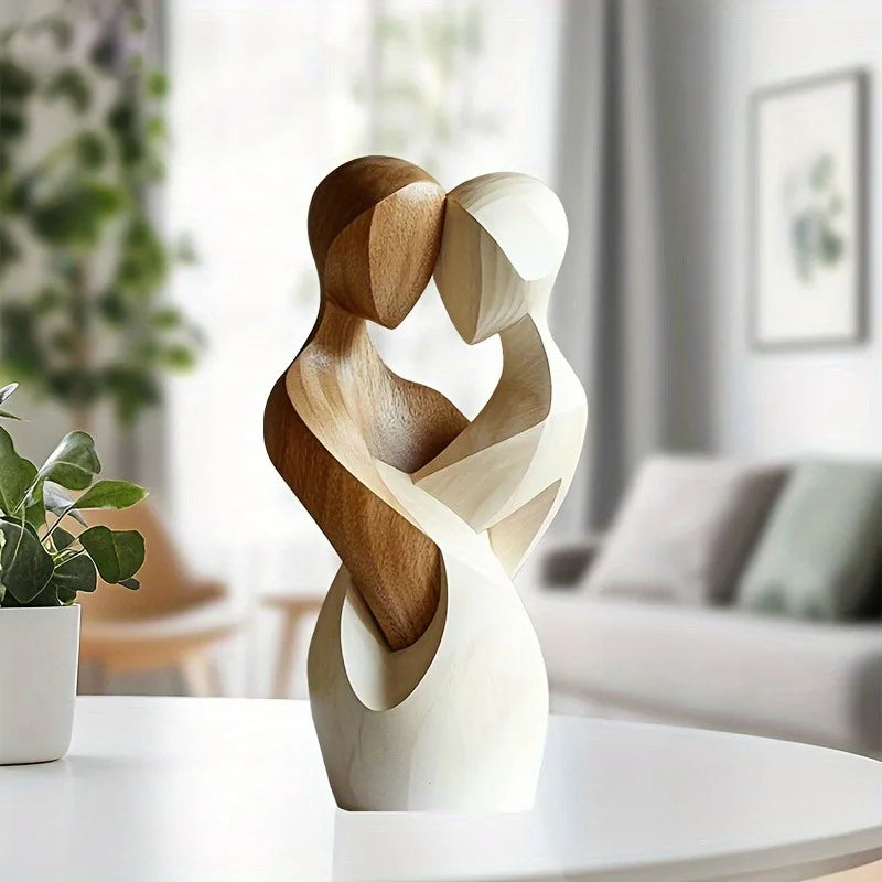 Heartwood Harmony Abstract Wood Sculpture - Unity & Love Decor