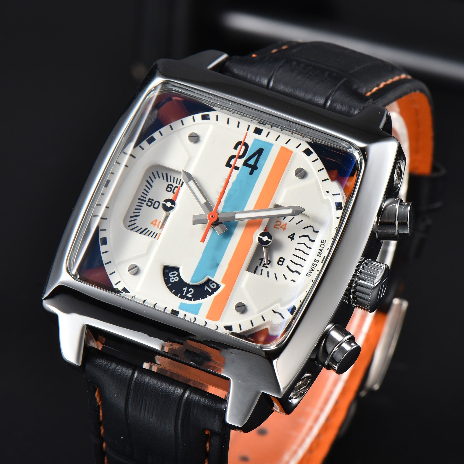 Monarque Vintage Style Men's Chronograph Watch - Genuine Leather