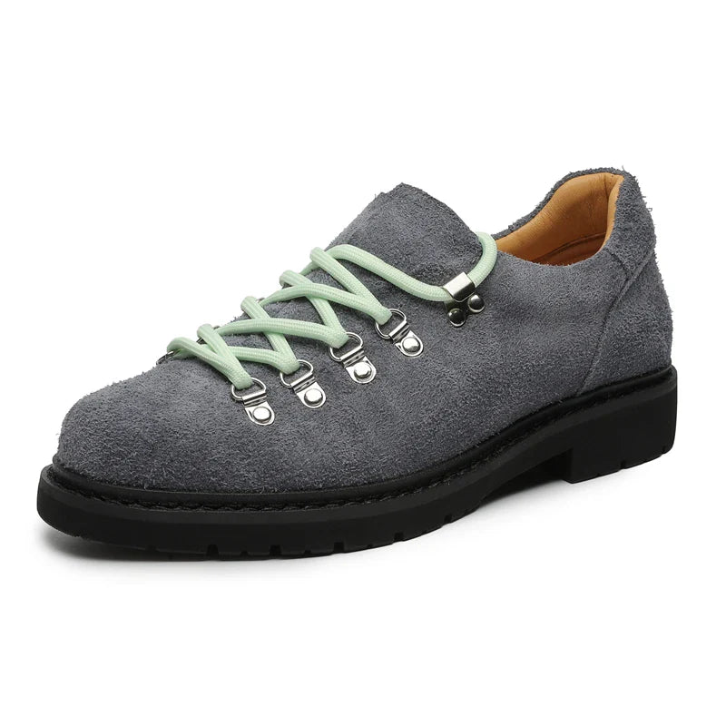 Arden Men's Split Leather Moc Shoes - Trail Lacing, Treaded Sole