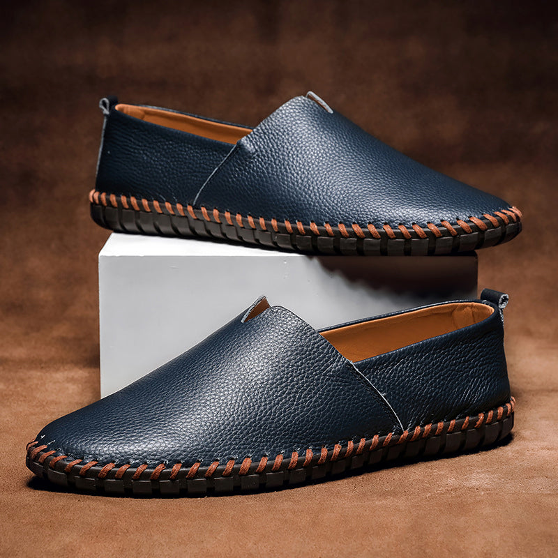 Saint Tropez Men's Classic Genuine Leather Slip-On Loafers