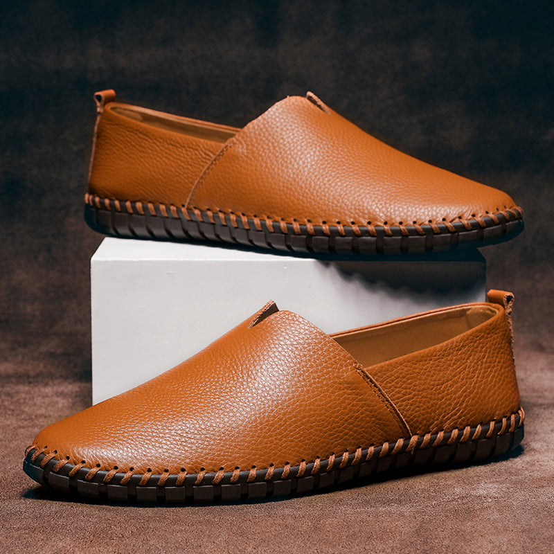 Saint Tropez Men's Classic Genuine Leather Slip-On Loafers