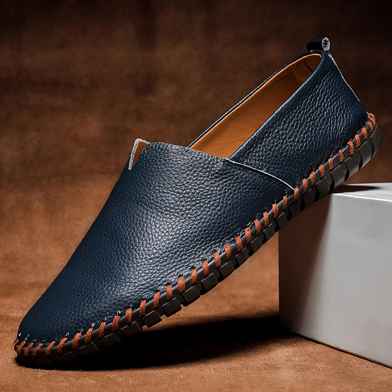 Saint Tropez Men's Classic Genuine Leather Slip-On Loafers