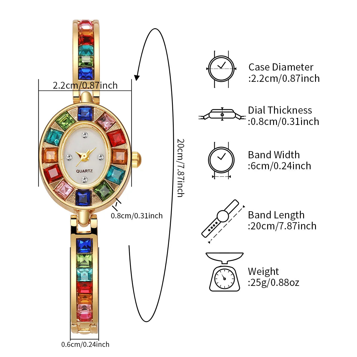 Lunara Women's Gemstone Bracelet Watch