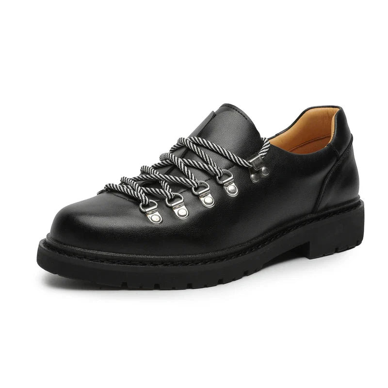 Arden Men's Split Leather Moc Shoes - Trail Lacing, Treaded Sole