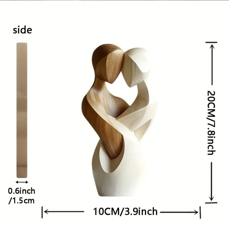 Heartwood Harmony Abstract Wood Sculpture - Unity & Love Decor