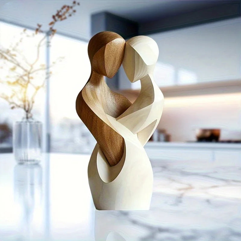Heartwood Harmony Abstract Wood Sculpture - Unity & Love Decor