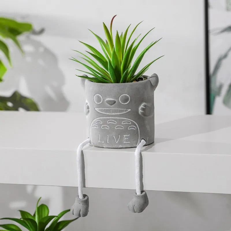 BloomBuddy Small Decorative Plant Pot - Unique Hand-Painted Design