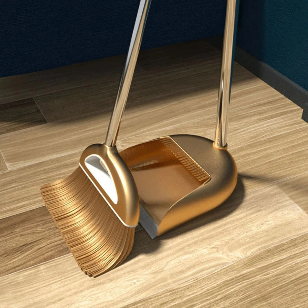 MeyHome Gold-Tone Broom & Dustpan Set