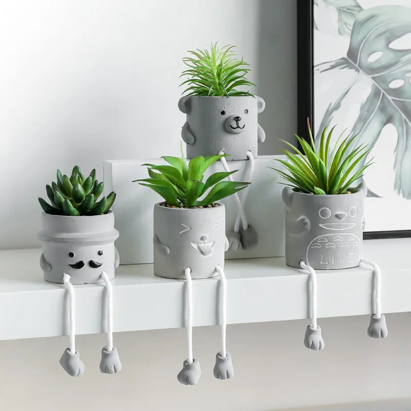 BloomBuddy Small Decorative Plant Pot - Unique Hand-Painted Design