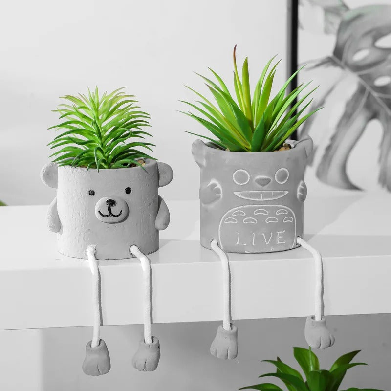 BloomBuddy Small Decorative Plant Pot - Unique Hand-Painted Design