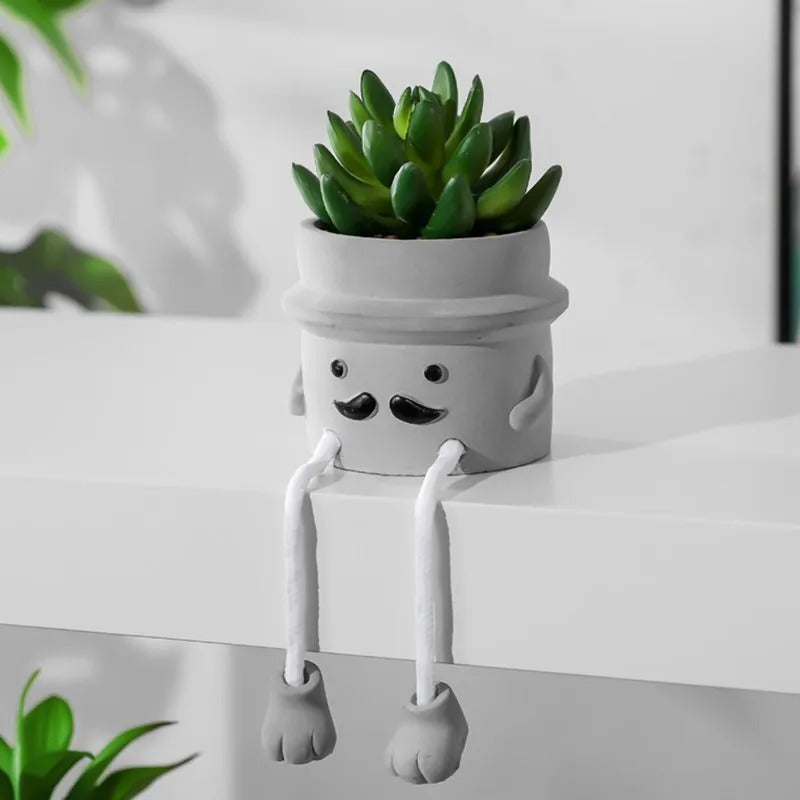 BloomBuddy Small Decorative Plant Pot - Unique Hand-Painted Design
